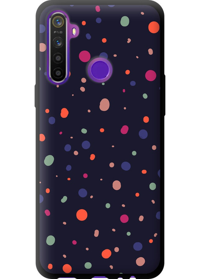 TPU черный чехол 'Горошек v2' для Endorphone Realme 6i (258086385)