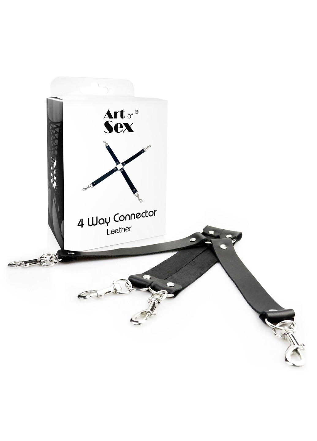 Крестовина из натуральной кожи - 4 Way Connector, Черный Art of Sex (259790597)