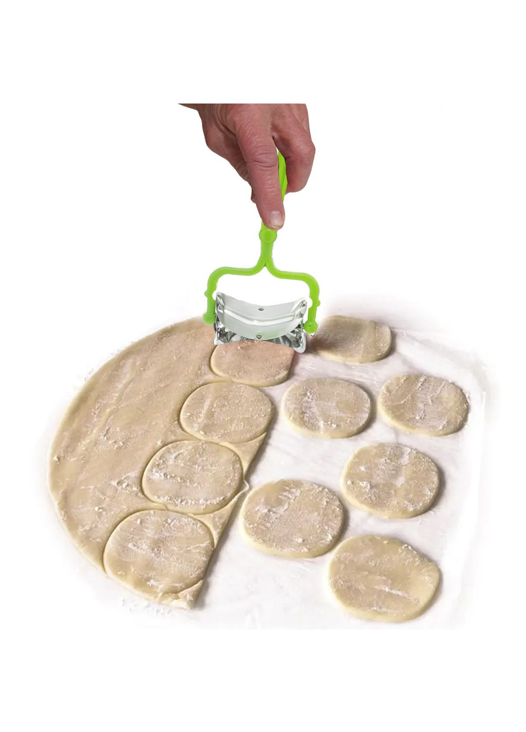 Ролик кулинарный нож для нарезки теста кругами для вареников, пельменей, печенья 15 см Kitchette (260043526)