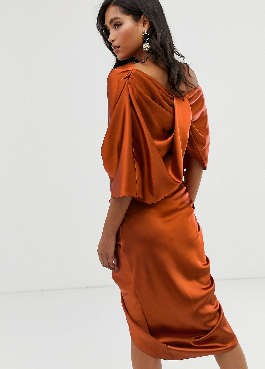 Помаранчева сукня міді Asos