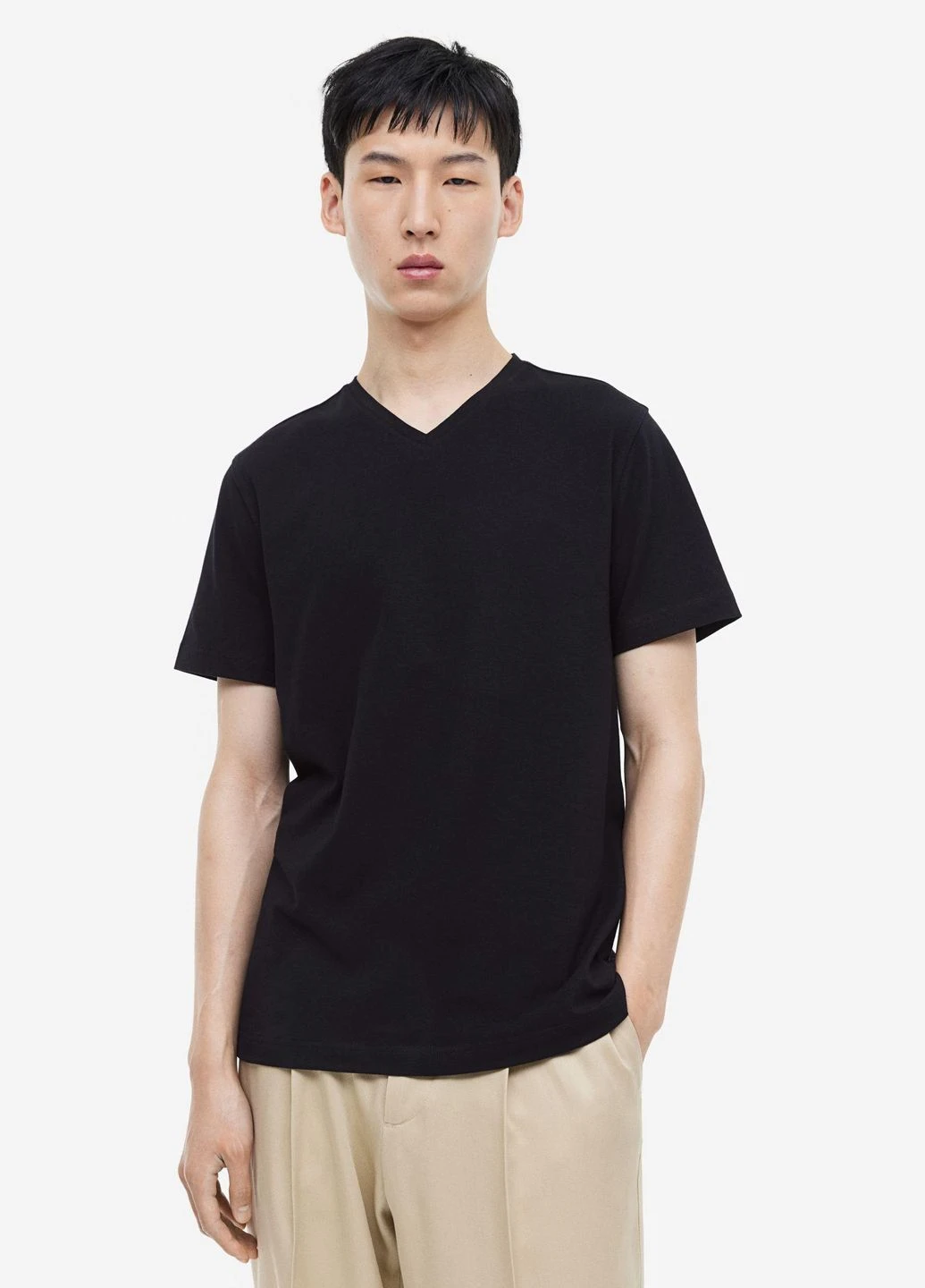 Черная футболка basic,черный, H&M