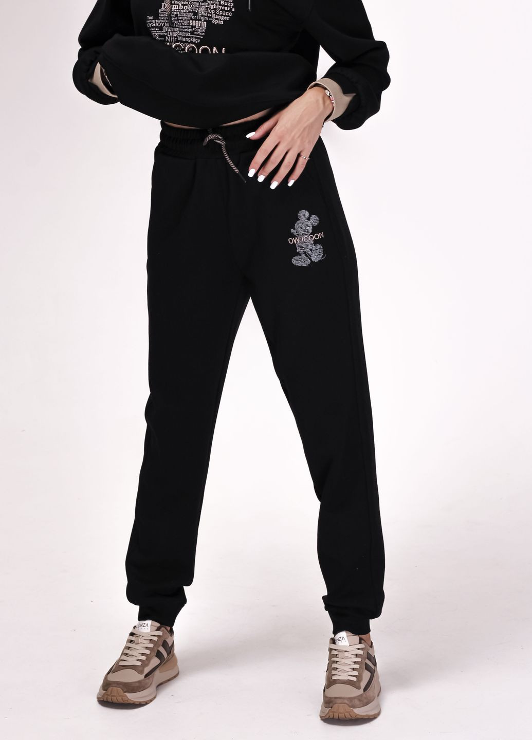 Спортивный костюм S черный (штаны, худи) White (263056394)
