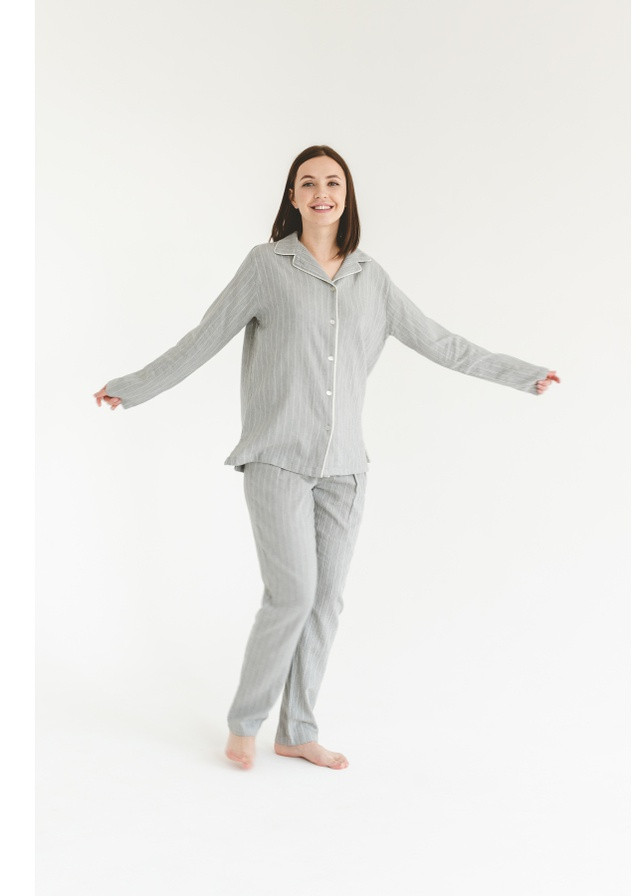Серая всесезон пижама женская home - charly серый m кофта + брюки Lotus