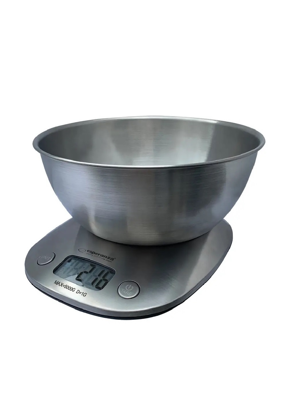 Весы кухонные настольные электронные металлические на батарейках из нержавеющей стали с чашей до 5 кг (475831-Prob) Unbranded (272097210)