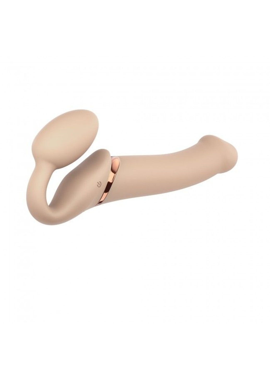 Безремневой страпон с вибрацией Vibrating Flesh L, диаметр 3,7см, пульт ДУ, регулируемый Strap-On-Me (257520509)