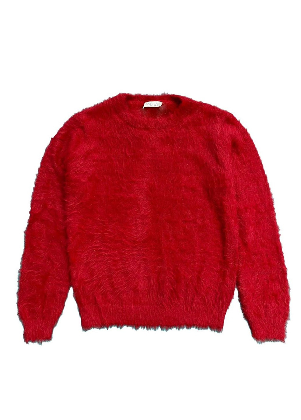Червоний пухнастий светр з круглим вирізом OVS