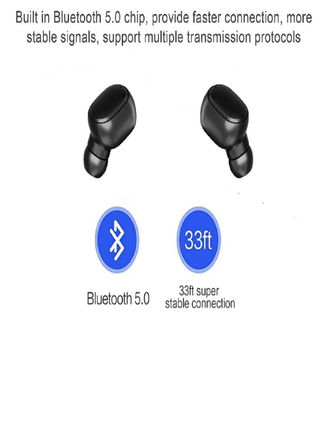 Бездротові навушники Bluetooth 5.0 з LED екраном No Brand (260074312)