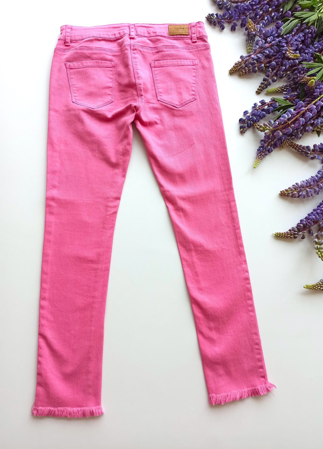 Розовые демисезонные укороченные, слим, прямые джинси для девочки tf18266 To Be Too
