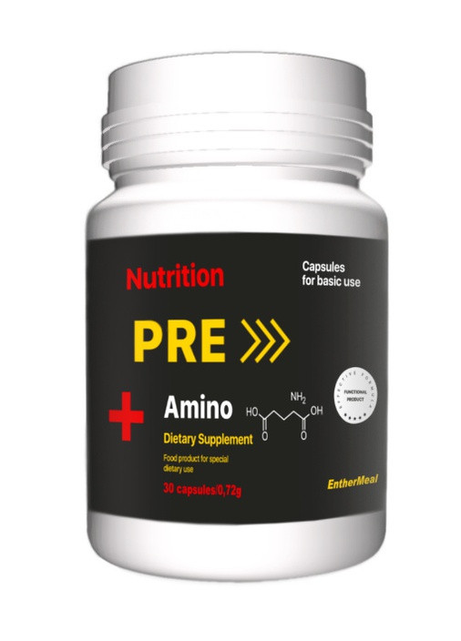 Тонизирующая добавка PRE Amino+ 30 капсул EntherMeal (257941158)