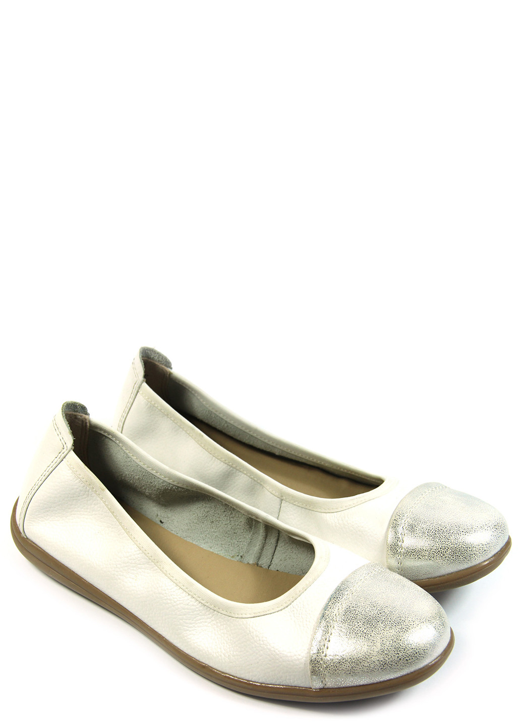 Женские женские балетки Bama | белые однотонные натуральная кожа, искусственная кожа (260395295)