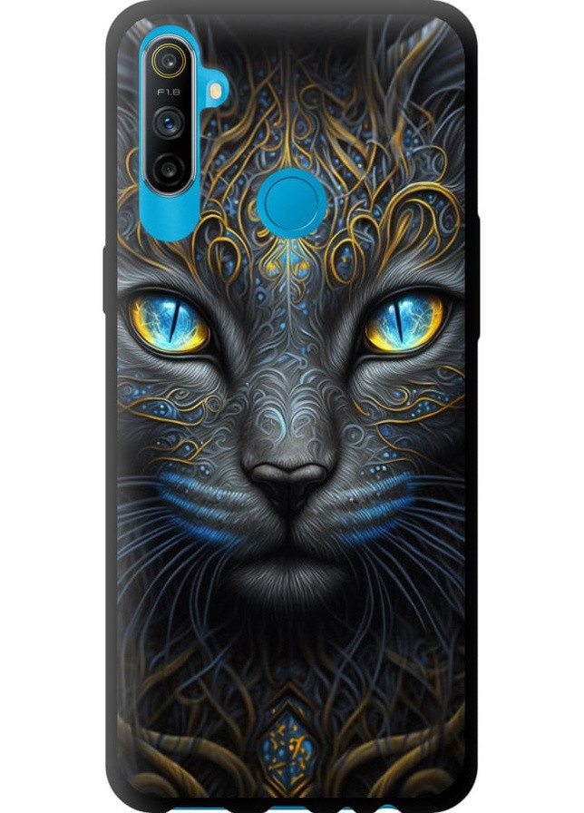 TPU черный чехол 'Кошка' для Endorphone Realme C3 (257804429)