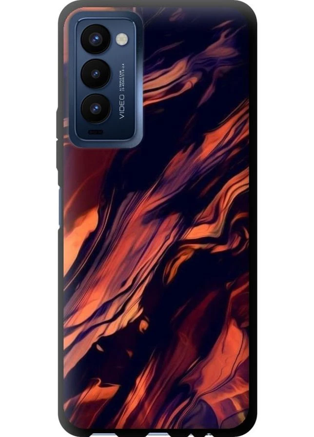 TPU чорний чохол 'Чорно-помаранчева абстракція' для Endorphone Tecno Camon 18 CH6n (276321145)
