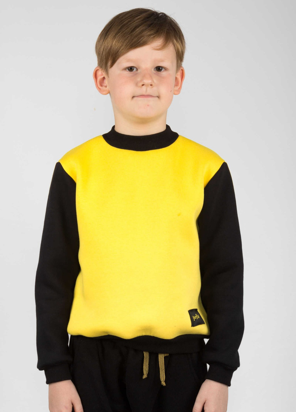 Yumster світшот жовто-чорний для хлопчика однотонний жовтий кежуал трикотаж