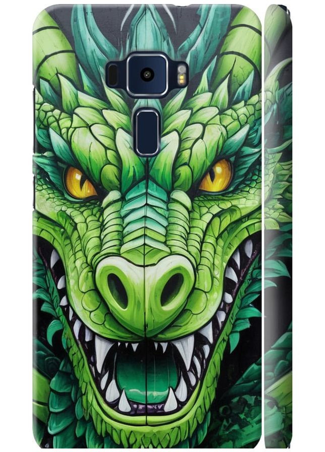 3D пластиковый матовый чехол 'Зелёный дракон' для Endorphone Asus Zenfone 3 ZE520KL (275459447)