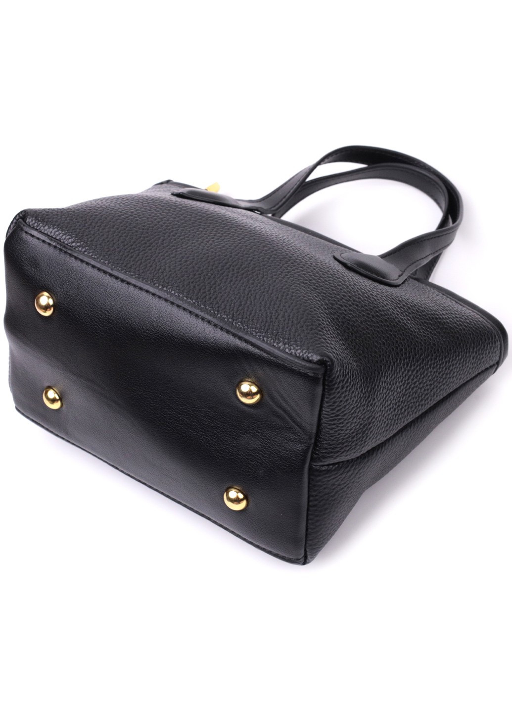 Вместительная сумка с двумя ручками из натуральной кожи 22286 Черная Vintage (276461764)