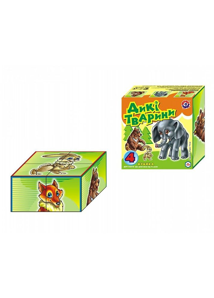 Игрушка кубики "Дикие животные" цвет разноцветный ЦБ-00115736 ТехноК (265294987)