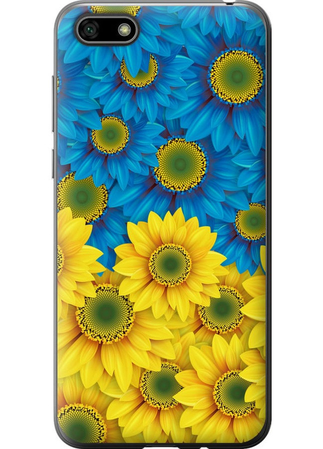 Силіконовий чохол 'Жовто-блакитні квіти ' для Endorphone huawei y5 2018 (257833367)