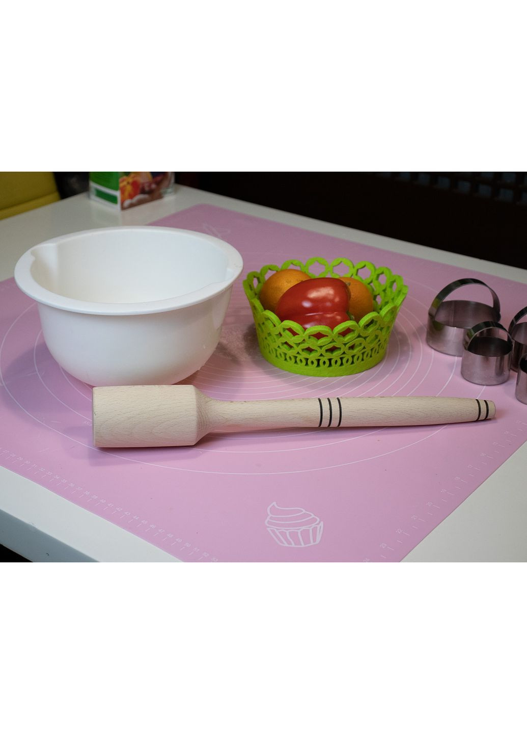 Товкачка картоплем'ялка фігурна велика для картоплі дерев'яна 38 см Woodly (268567809)