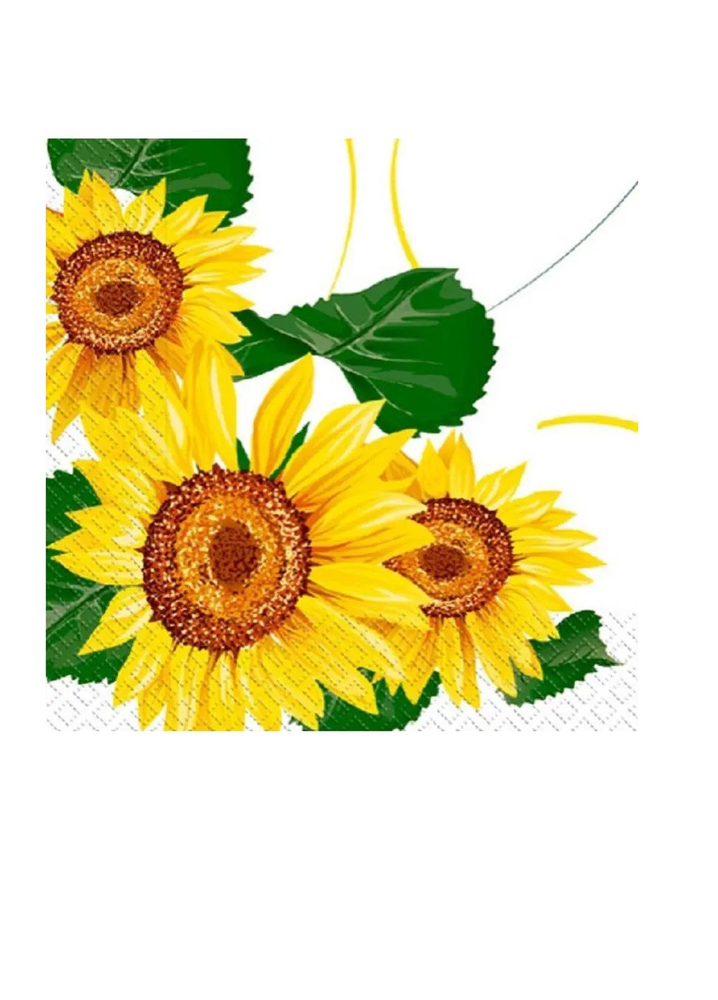 Серветки паперові тришарові з малюнком Соняшник 18 шт Марго (258701110)