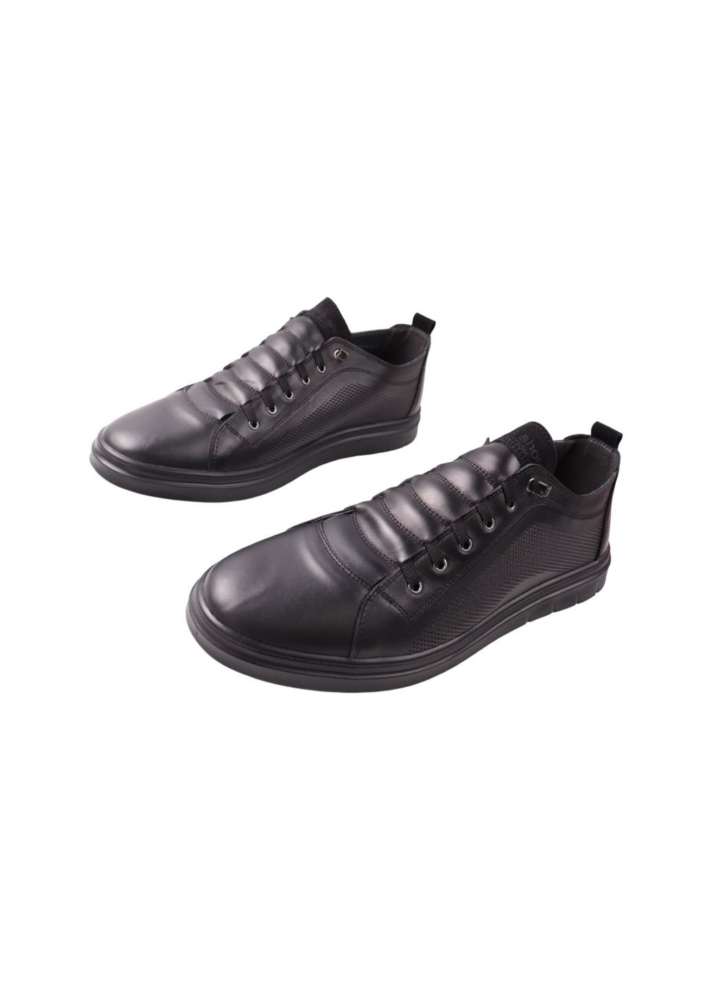 Черные кеды мужские черные натуральная кожа Maxus Shoes 119-23DTC
