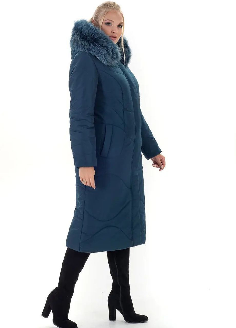 Темно-зеленая зимняя зимняя женская куртка большого размера SK