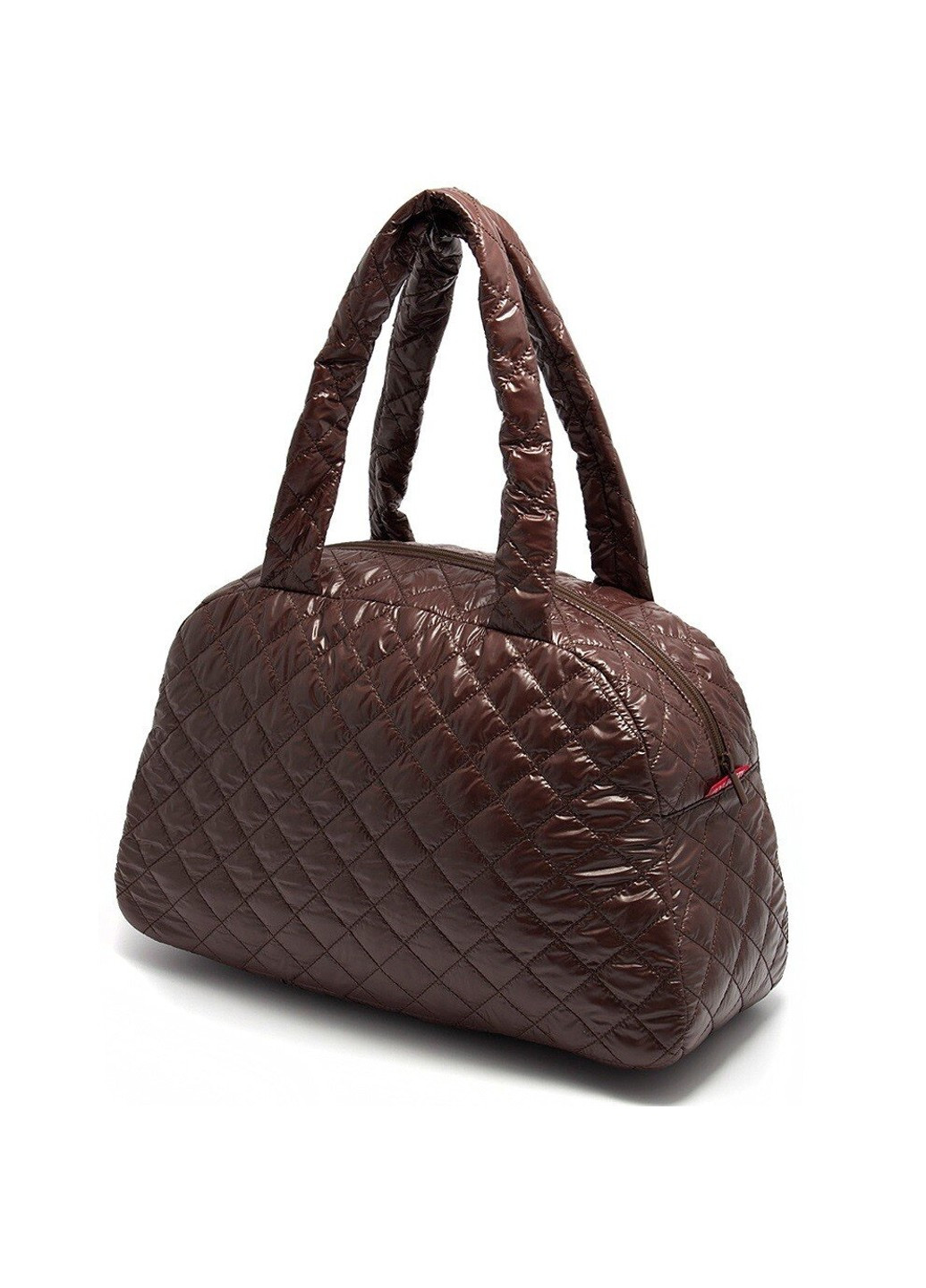 Стеганая женская сумка с лаковым покрытием коричневая PoolParty (262892324)