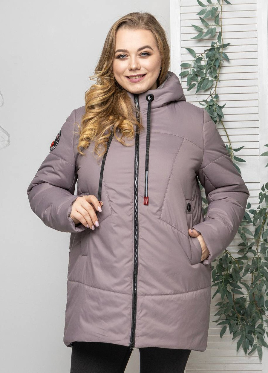 Пудрова демісезонна молодіжна куртка жіноча осіння великих розмірів SK