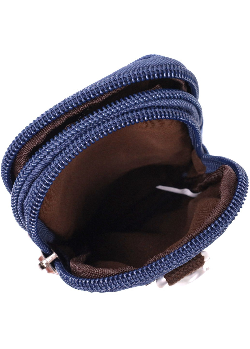 Практичная сумка-чехол на пояс с металлическим карабином из текстиля 22226 Синий Vintage (267948750)