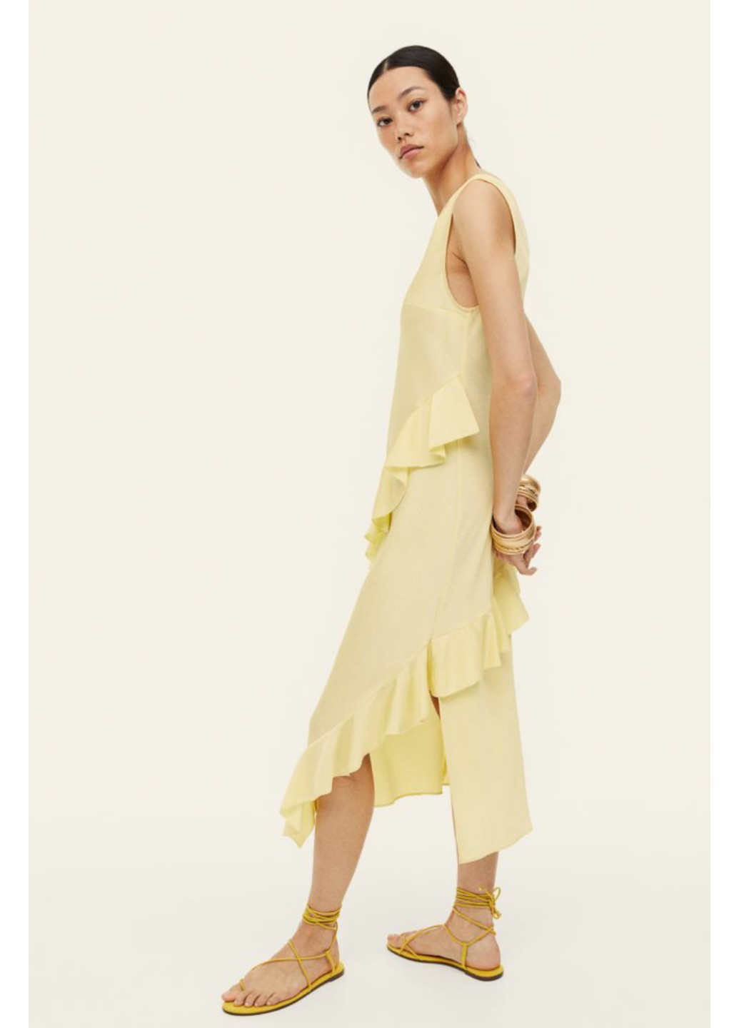 Жовтий повсякденний жіноча сукня н&м (55857) xs жовта H&M