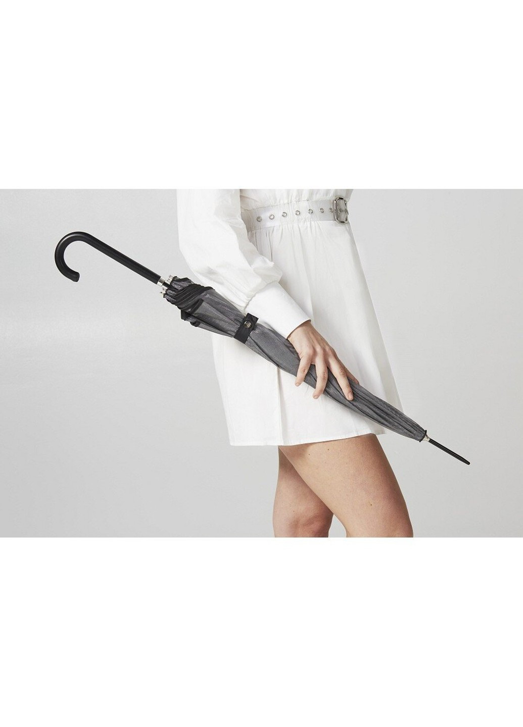 Жіноча парасолька-тростина напівавтомат L903 Kew-2 Silver Iridescent (Срібло) Fulton (262087083)