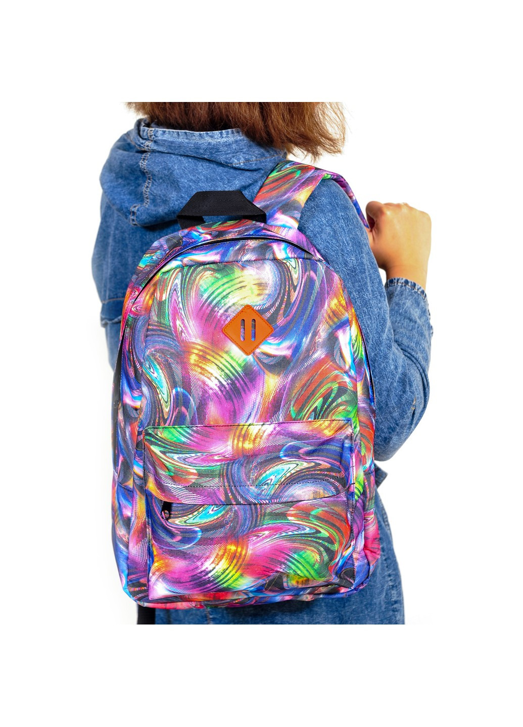 Женский яркий городской рюкзак большего размера с абстрактным рисунком 14 литров No Brand (258591296)