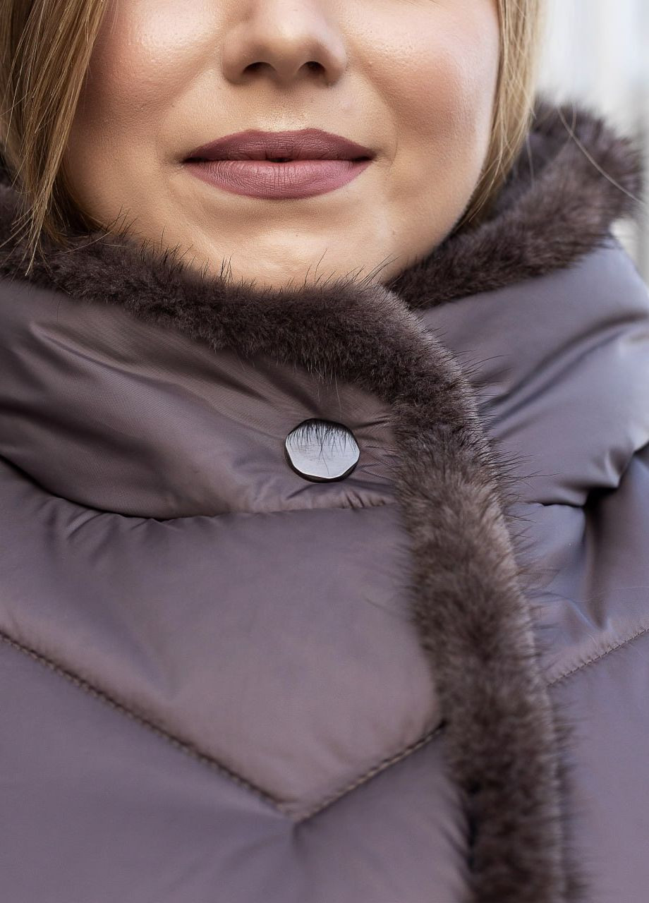 Коричневая зимняя зимняя куртка женская большого размера SK