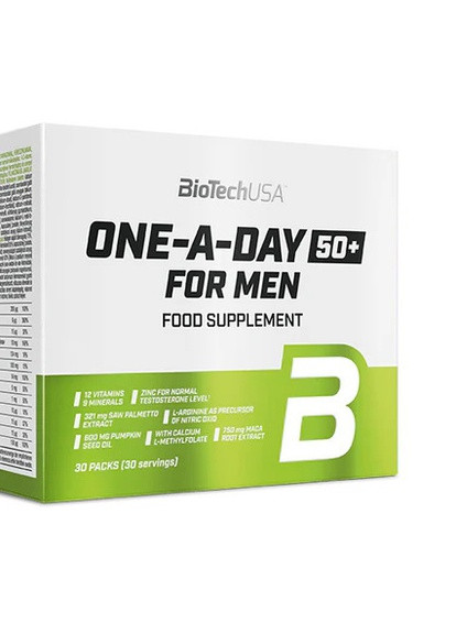Мультивітаміни для чоловіків віком від 50 років. One-A-Day 50+ For Men 30 packs Biotech (258358534)