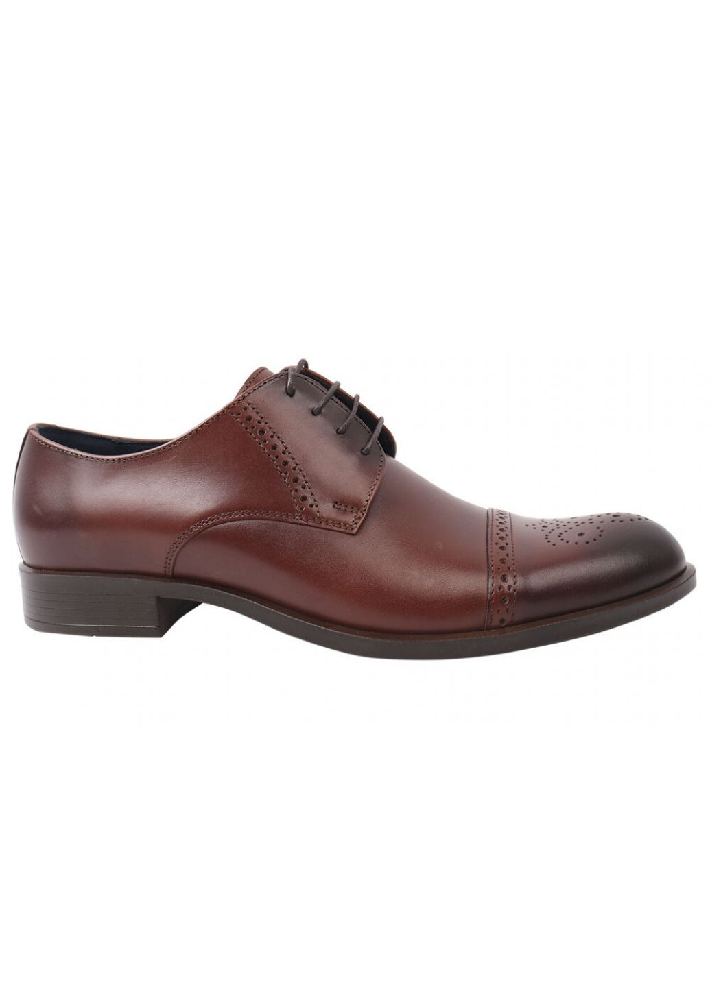 Туфлі чоловічі з натуральної шкіри, на шнурівці, на низькому ходу, коричневі, Conhpol 286-21dt (257419929)