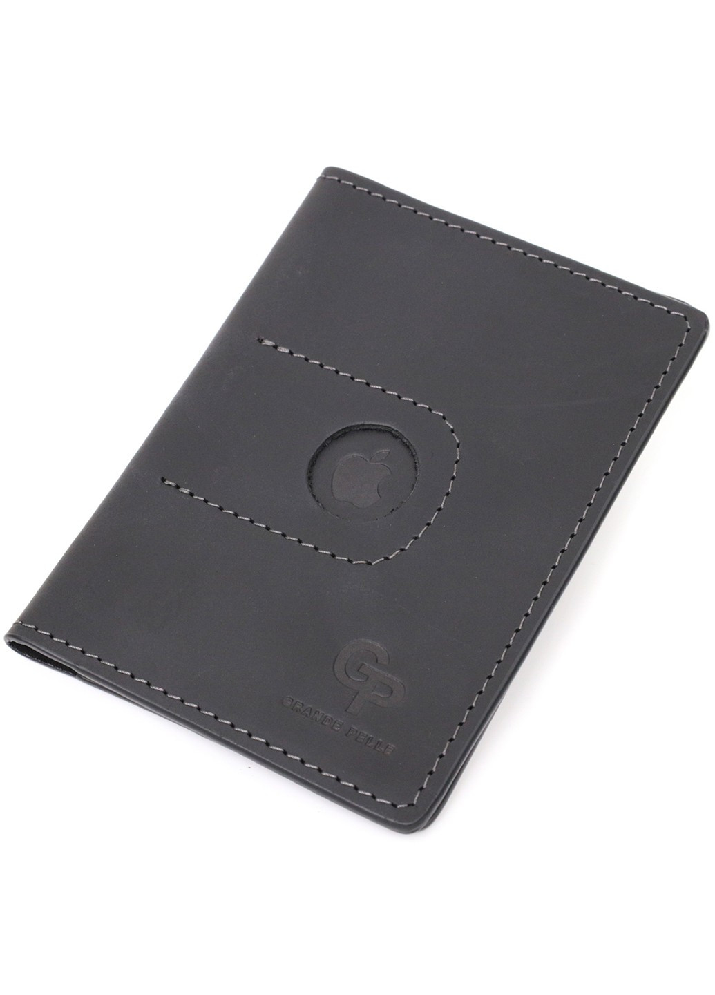 Надежная кожаная обложка на паспорт с держателем для Apple AirTag 11620 Черный Grande Pelle (267948782)