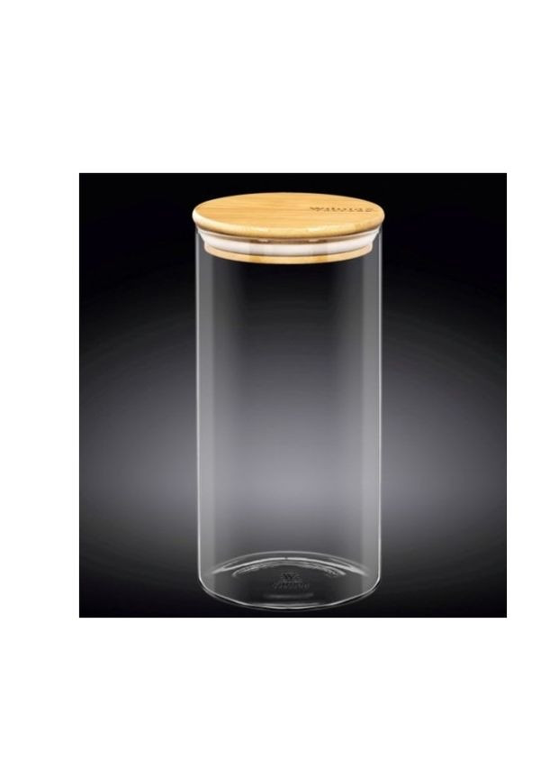 .Thermo.Емкость стеклянная для хранения с бамбуковой крышкой 10*20.5см 1300мл Wilmax (260954379)