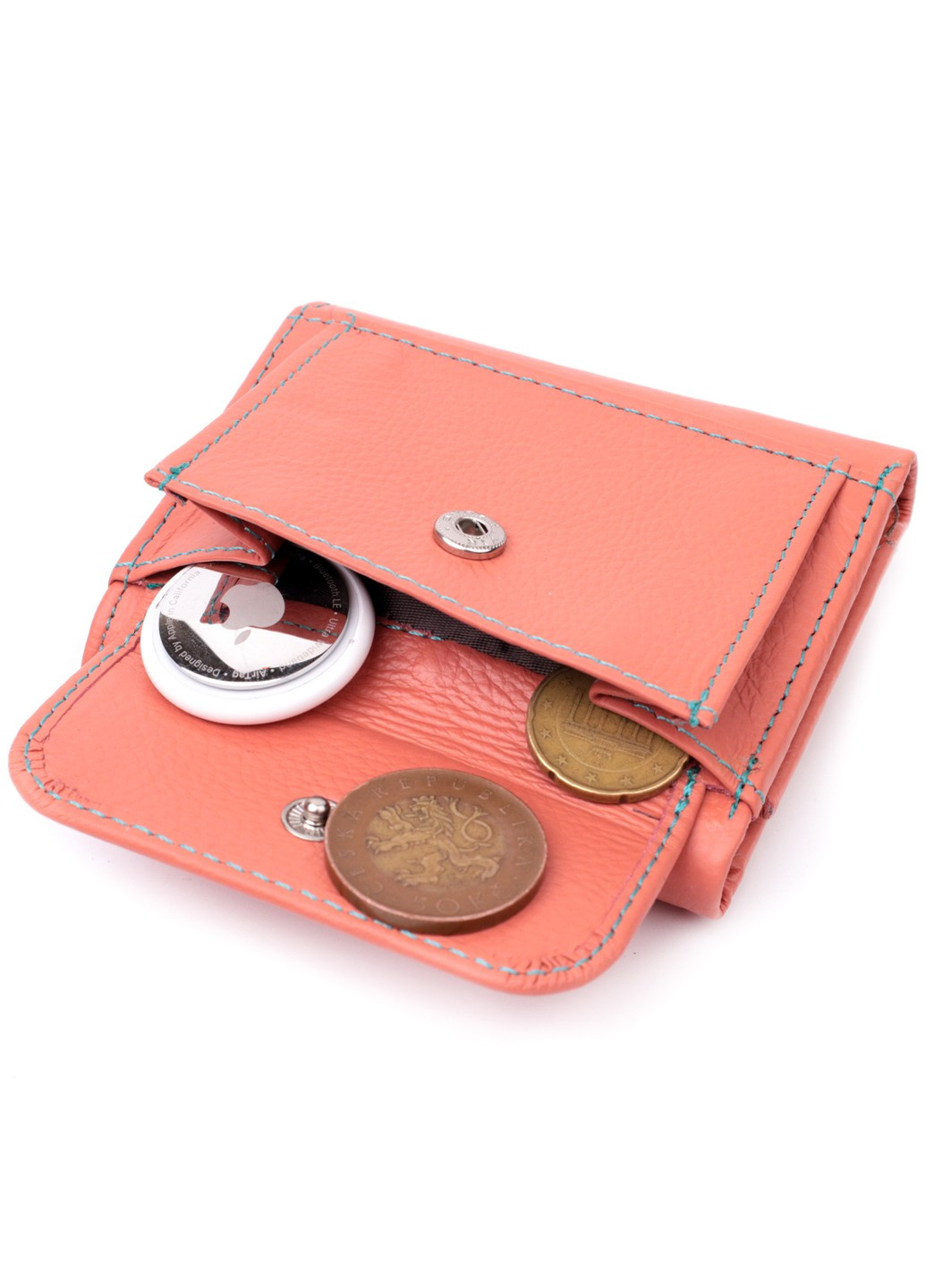 Небольшой кошелек для модниц из натуральной кожи 19505 Оранжевый st leather (277980411)