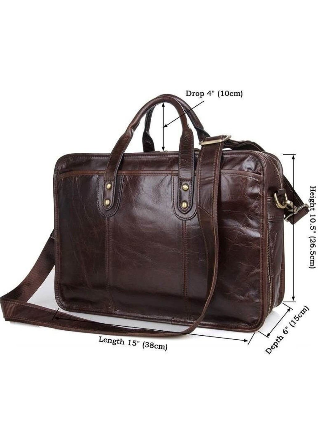 Чоловіча шкіряна сумка 14539 Темно-коричневий Vintage (262523632)