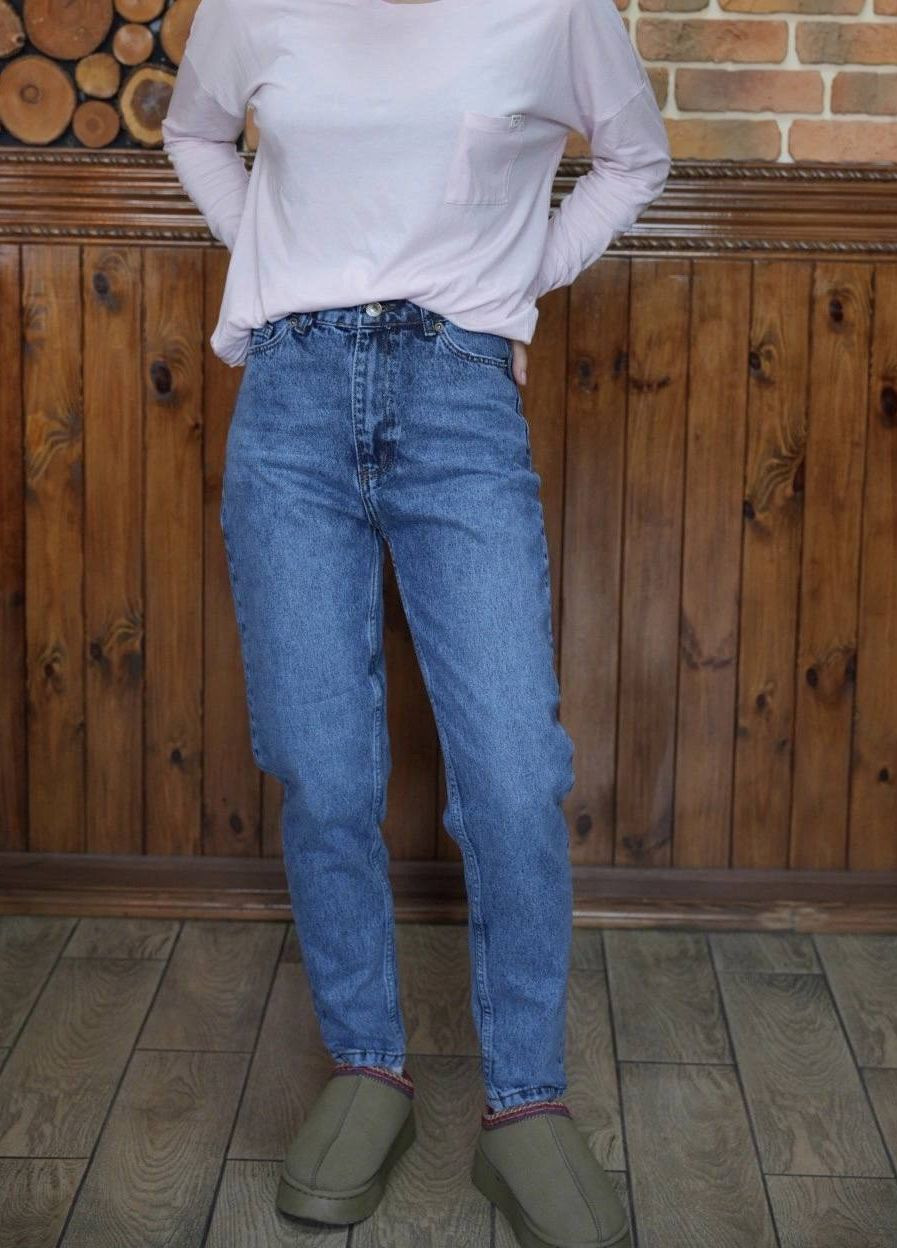 Качественные джинсы с идеальной посадкой и из качественной ткани, синие джинсы МОМ турецкого производства с-1494-МОМ No Brand - (267811533)