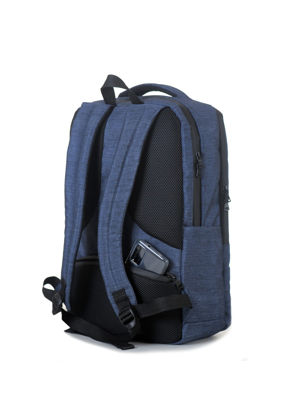 Однотонний синій місткий середній рюкзак з великою кількістю кишень міцний водонепроникний No Brand (258591345)