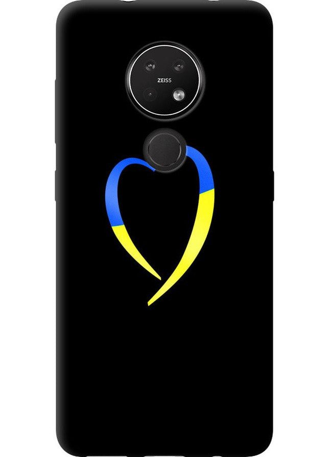 2D пластиковый чехол 'Жёлто-голубое сердце' для Endorphone nokia 6.2 (258298870)