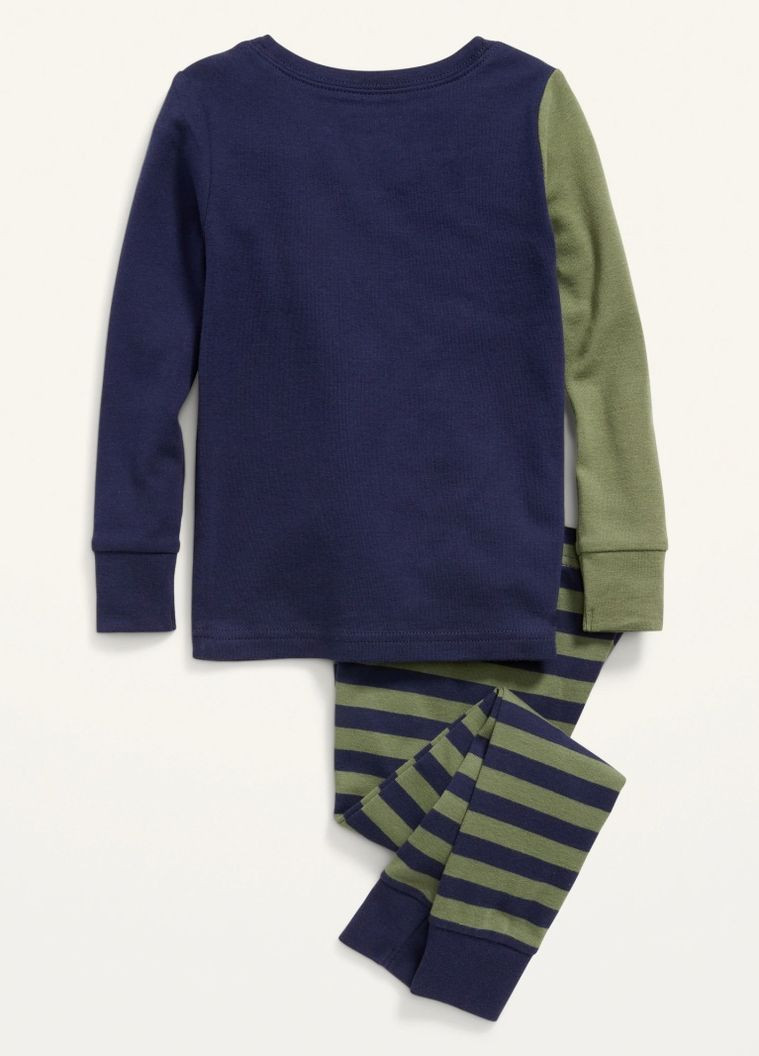 Комбінована зимня піжама для хлопчиків - тиранозавр синьо-зелена лонгслив + брюки Old Navy
