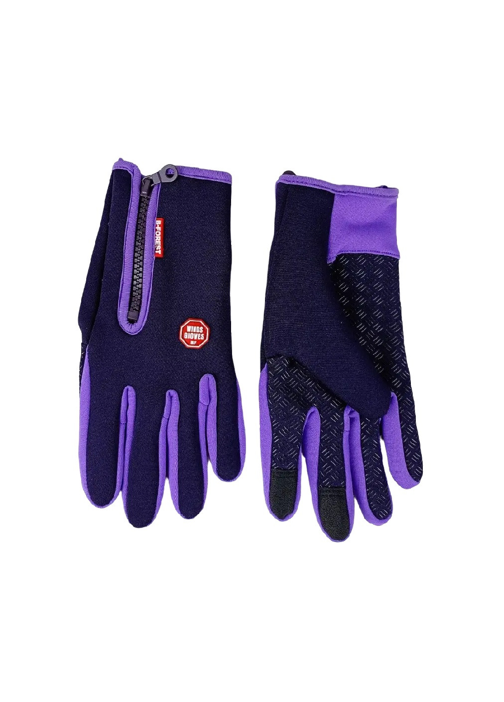 Велоперчатки велосипедные перчатки с водоотталкивающим сенсорным покрытием спандекс флис (476030-Prob) Фиолетовые L Unbranded (275863530)