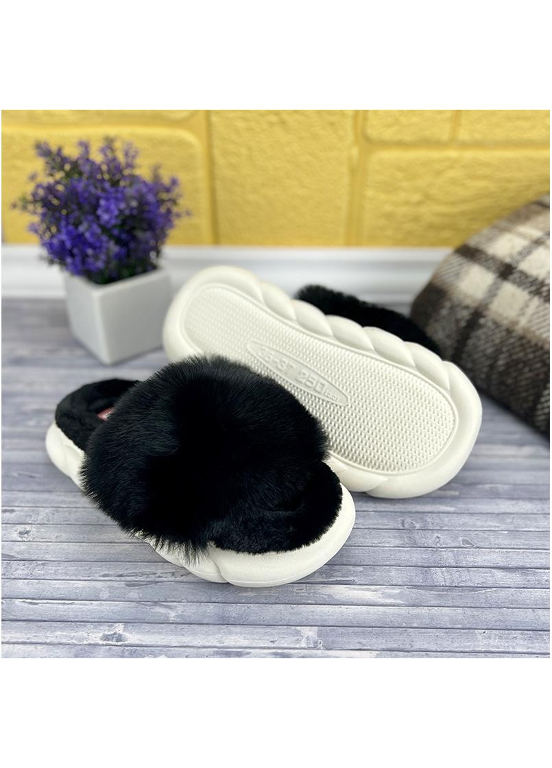 Тапочки жіночі домашні з хутром Е-005907-4 Чорні Sanlin (260511085)