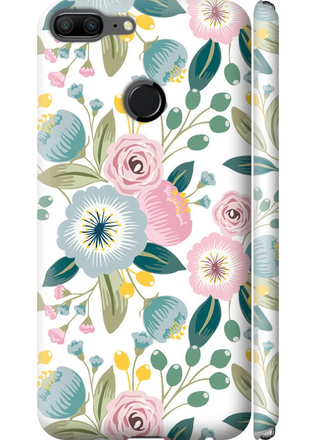 3D пластиковый матовый чехол 'Цветочные обои v2' для Endorphone Huawei Honor 9 Lite (258094486)