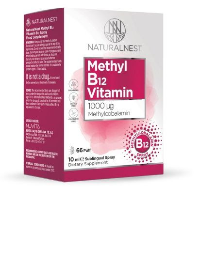 Дієтична добавка-спрей "Вітамін B12" 1000 mcg, 10 мл Naturalnest (277371729)