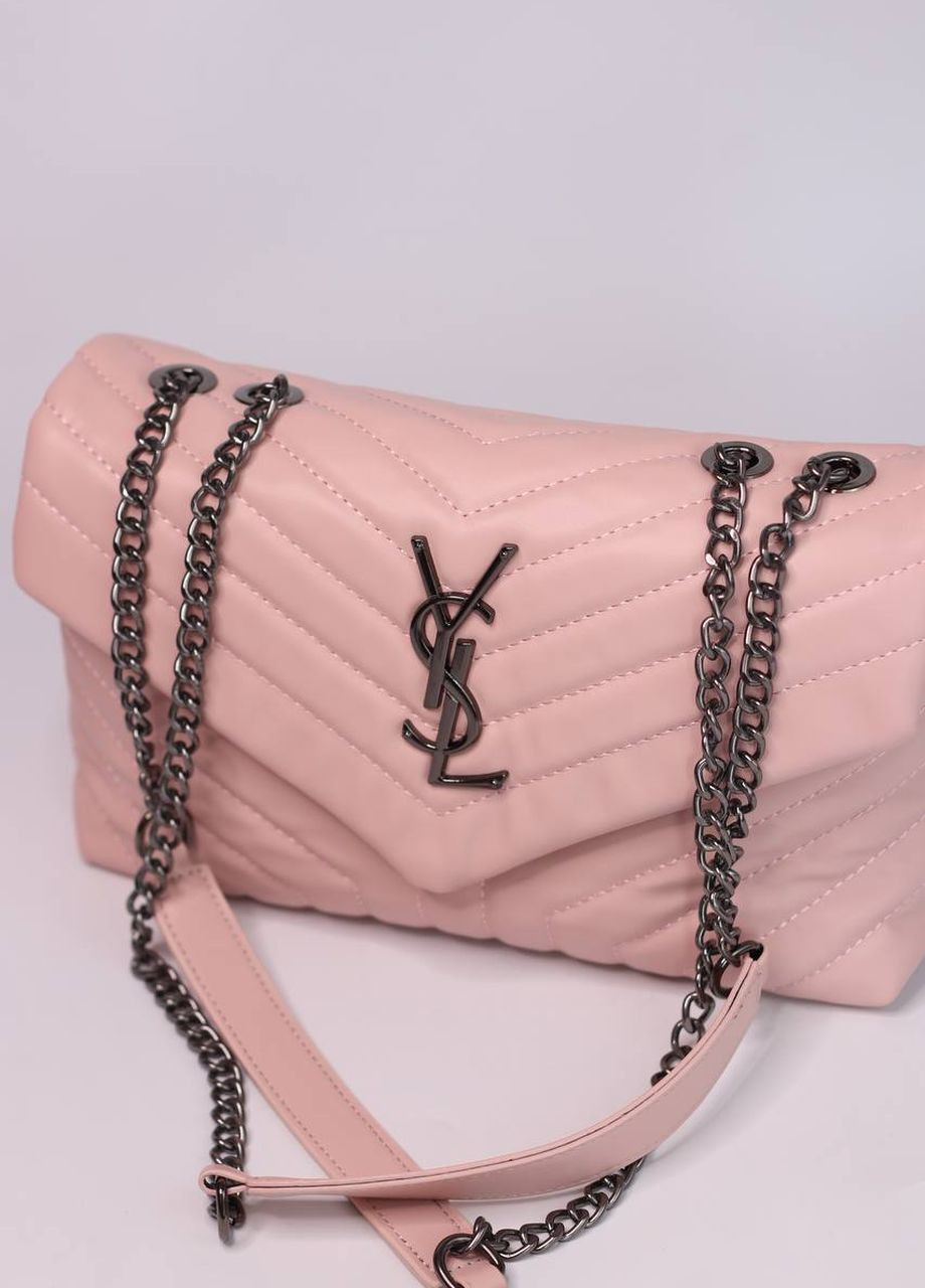 Класична сумка з лого YSL 30 Silver Pink Vakko (262225535)