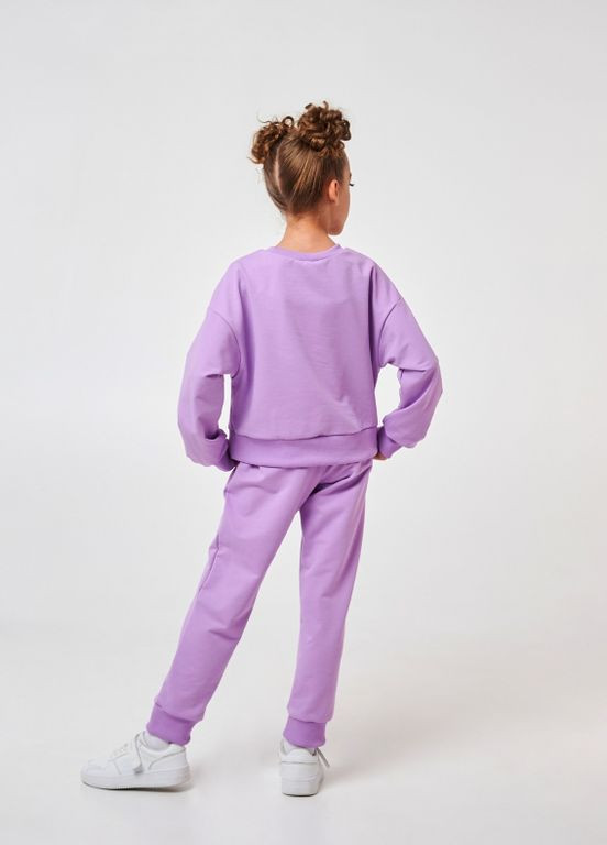Ліловий дитячий костюм (світшот+штани) | 95% бавовна | демісезон 122, 128, 134, 140 | зручний та стильний ліловий Smil