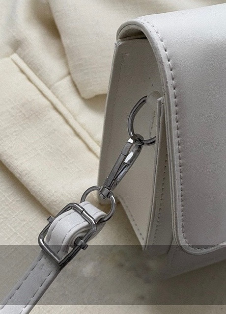 Жіноча класична сумочка через плече крос-боді на широкому ремінці 10165 бежева No Brand (259262460)