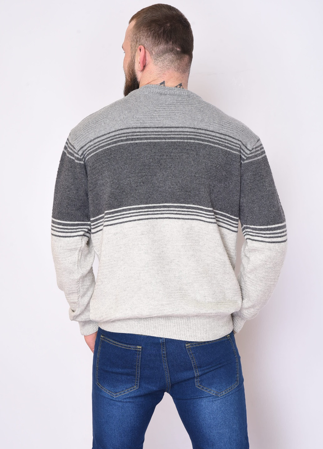Серый зимний свитер мужской зимний серого цвета Let's Shop